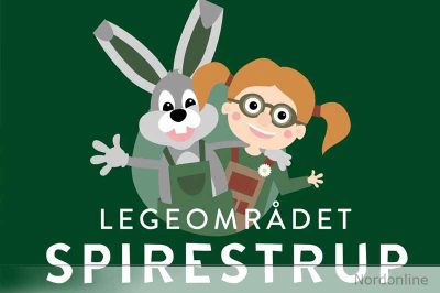 Spirestrups logo med en kanin og et barn på grøn baggrund